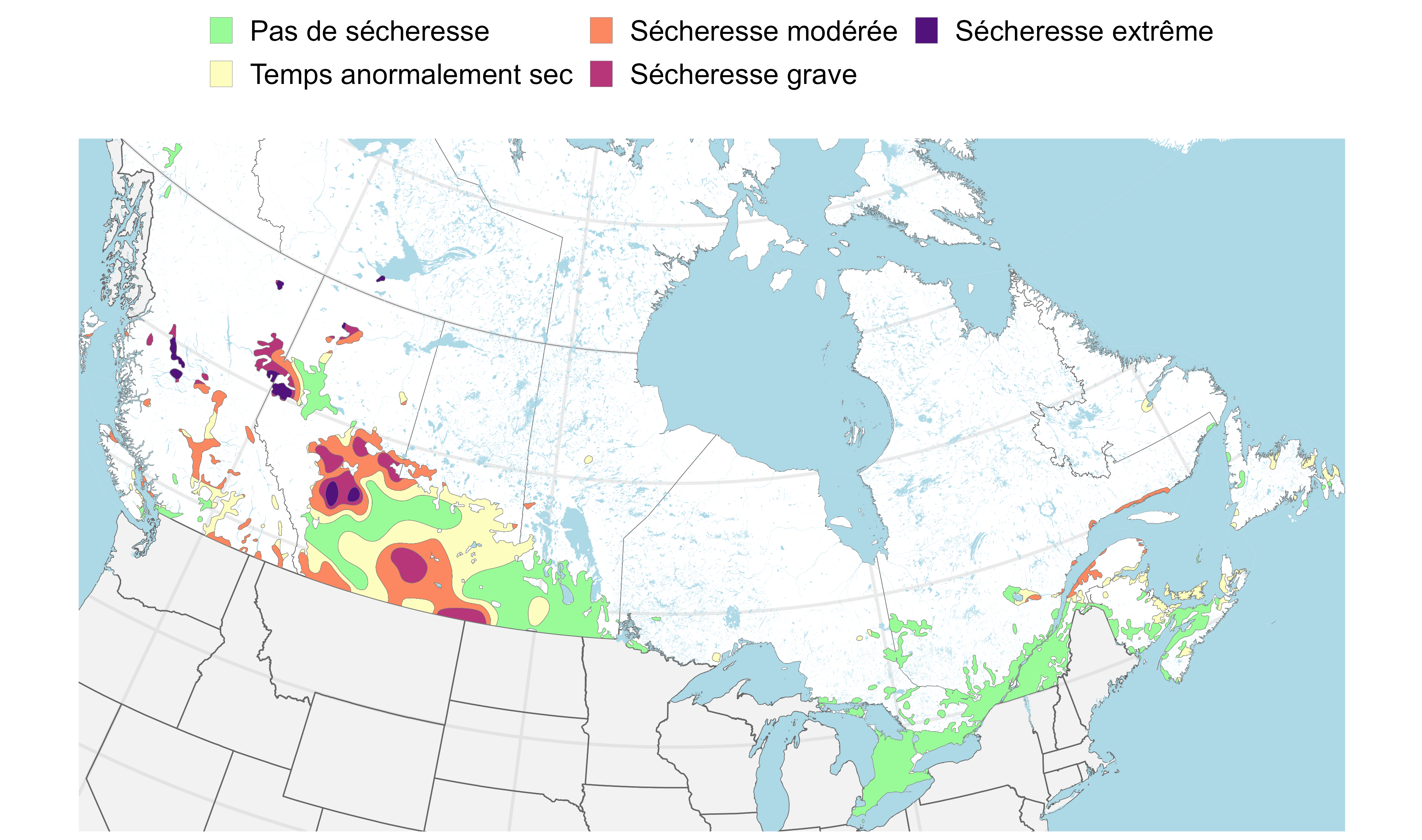 Surveillance des sécheresses au Canada pour les terres agricoles (31 août 2024)